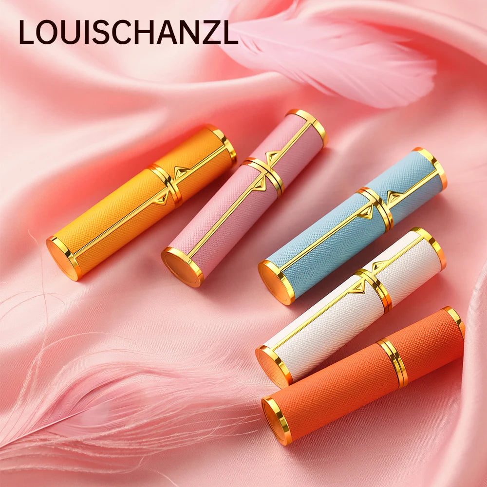 Louischanzl travel essentials perfumes empty bottle arabes originales PU leather 5ml Perfume refillable Bottle mini size bottles
