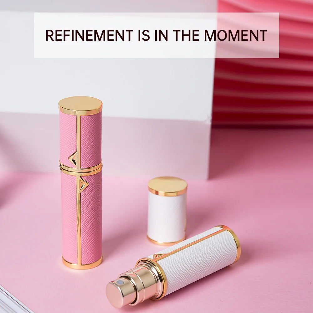 Louischanzl travel essentials perfumes empty bottle arabes originales PU leather 5ml Perfume refillable Bottle mini size bottles