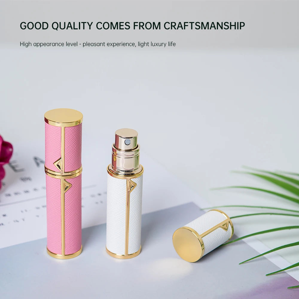 Louischanzl travel essentials perfumes empty bottle arabes originales PU leather 5ml Perfume refillable Bottle mini size bottles