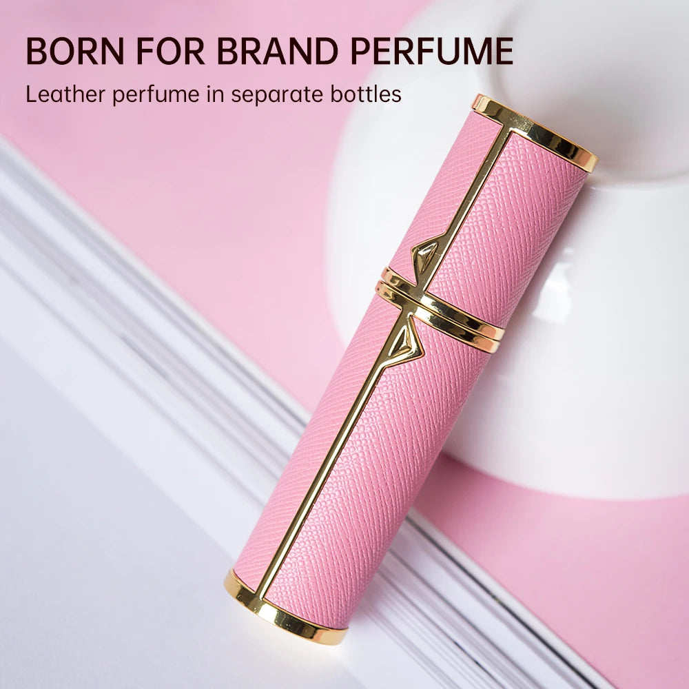 Louischanzl travel essentials perfumes empty bottle arabes originales PU leather 5ml Perfume refillable Bottle mini size bottles